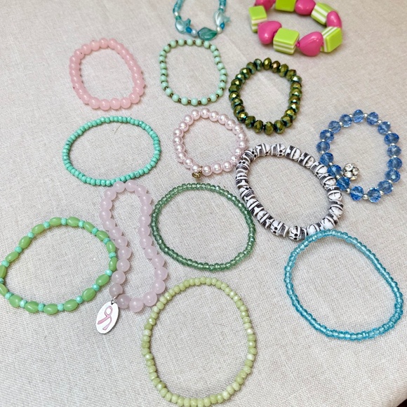 Jewelry - Bundle of 14 Beaded Stretchy Bracelets